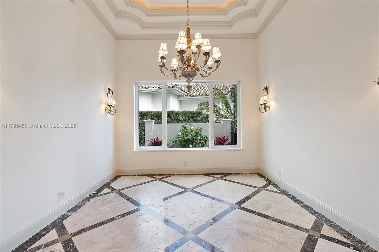 Chandelier, Empty room, Interior