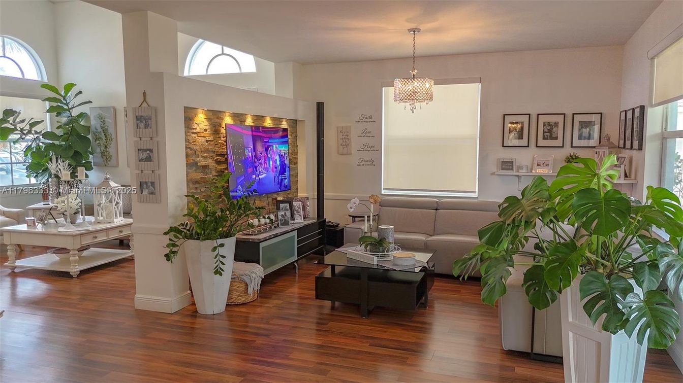 Chandelier, Interior, Living room, Wood Texture Flooring