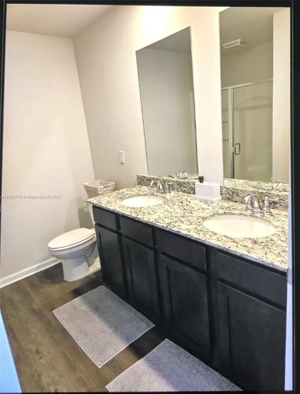 Bathroom, Dual Sink Vanities, Interior, Wood Texture Flooring