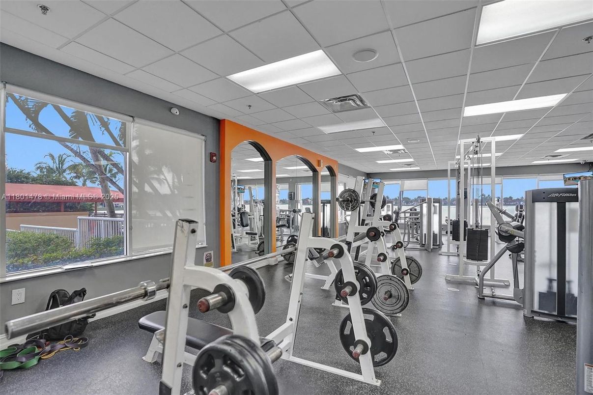 Fitness Equipment, Gym, Interior, Recessed Lighting
