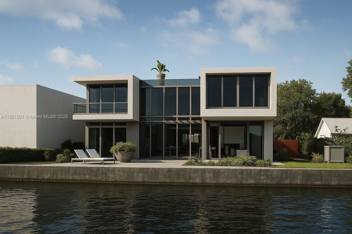 Exterior, Facade, Lake, Modern