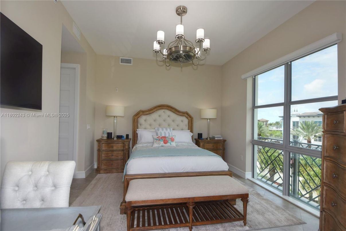 Bedroom, Chandelier, Interior