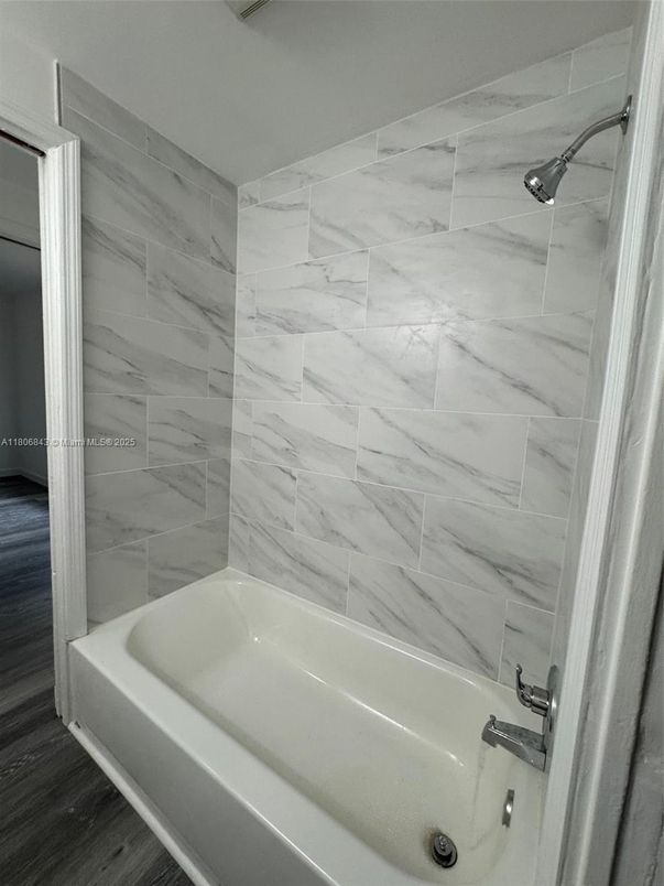 Bathroom, Interior, Marble Walls, Wood Texture Flooring