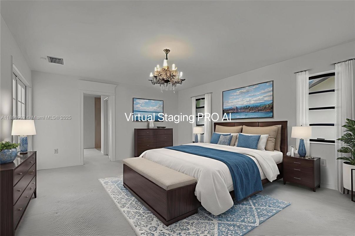 Bedroom, Chandelier, Interior