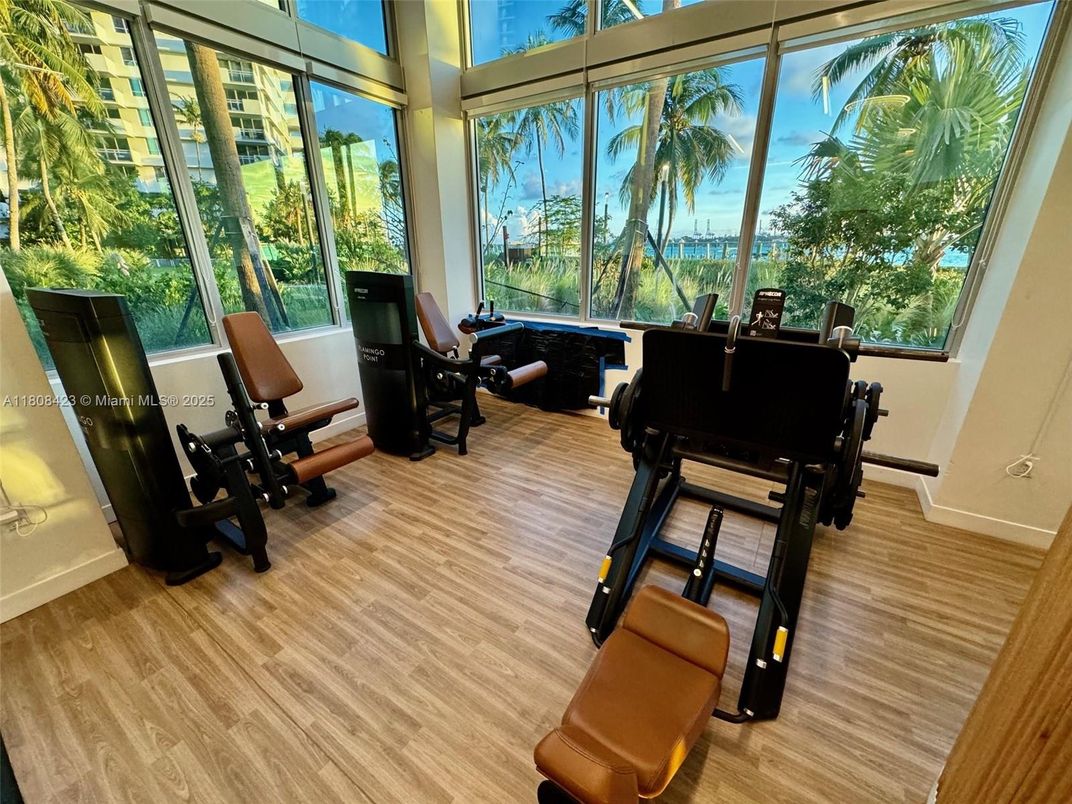 Fitness Equipment, Interior, Water, Wood Texture Flooring