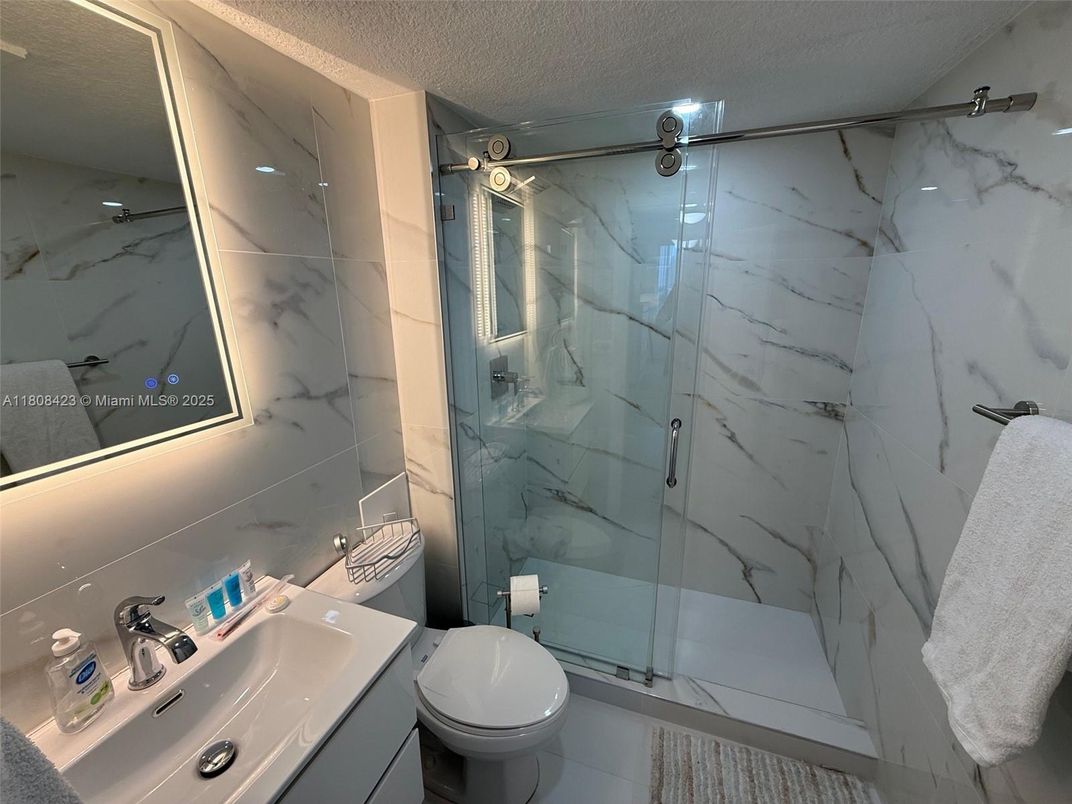 Bathroom, Glass Shower, Interior, Marble Walls