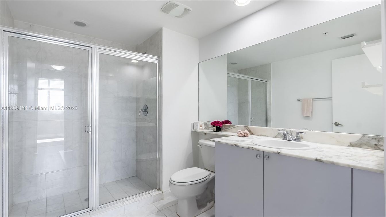 Bathroom, Glass Shower, Interior, Marble, Recessed Lighting