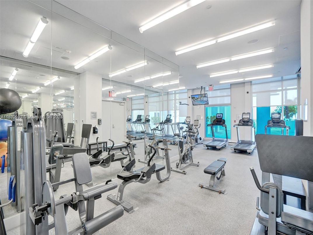 Fitness Equipment, Gym, Interior, Recessed Lighting