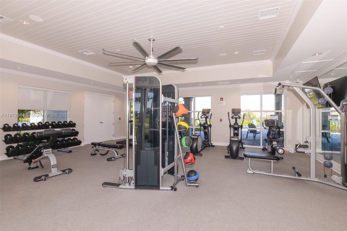 Fitness Equipment, Gym, Interior, Recessed Lighting