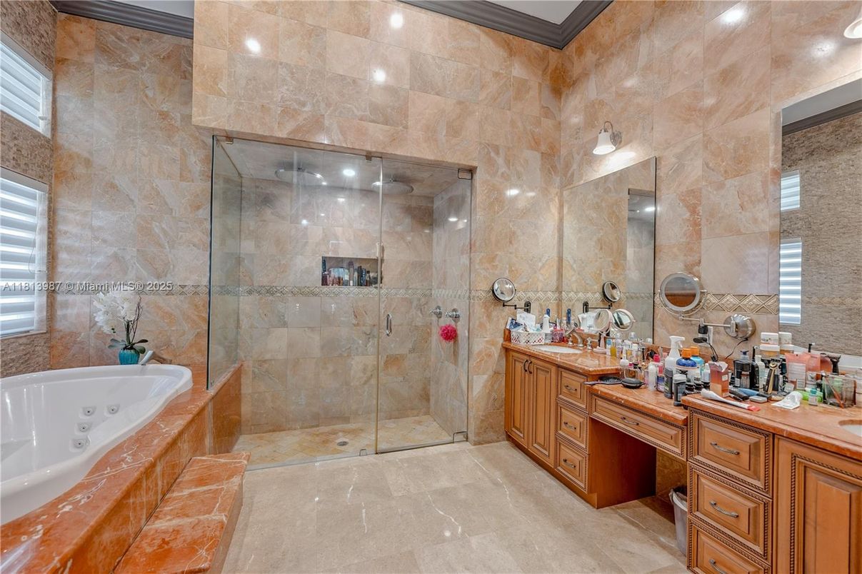 Bathroom, Dual Sink Vanities, Glass Shower, Interior