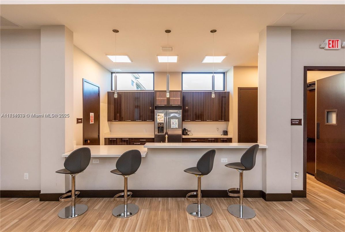 Interior, Kitchen, Pendant Lights, Wood Texture Flooring