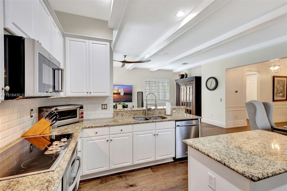 Interior, Kitchen, Recessed Lighting, Wood Texture Flooring
