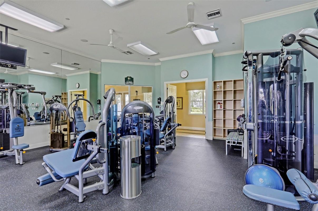 Fitness Equipment, Gym, Interior, Recessed Lighting