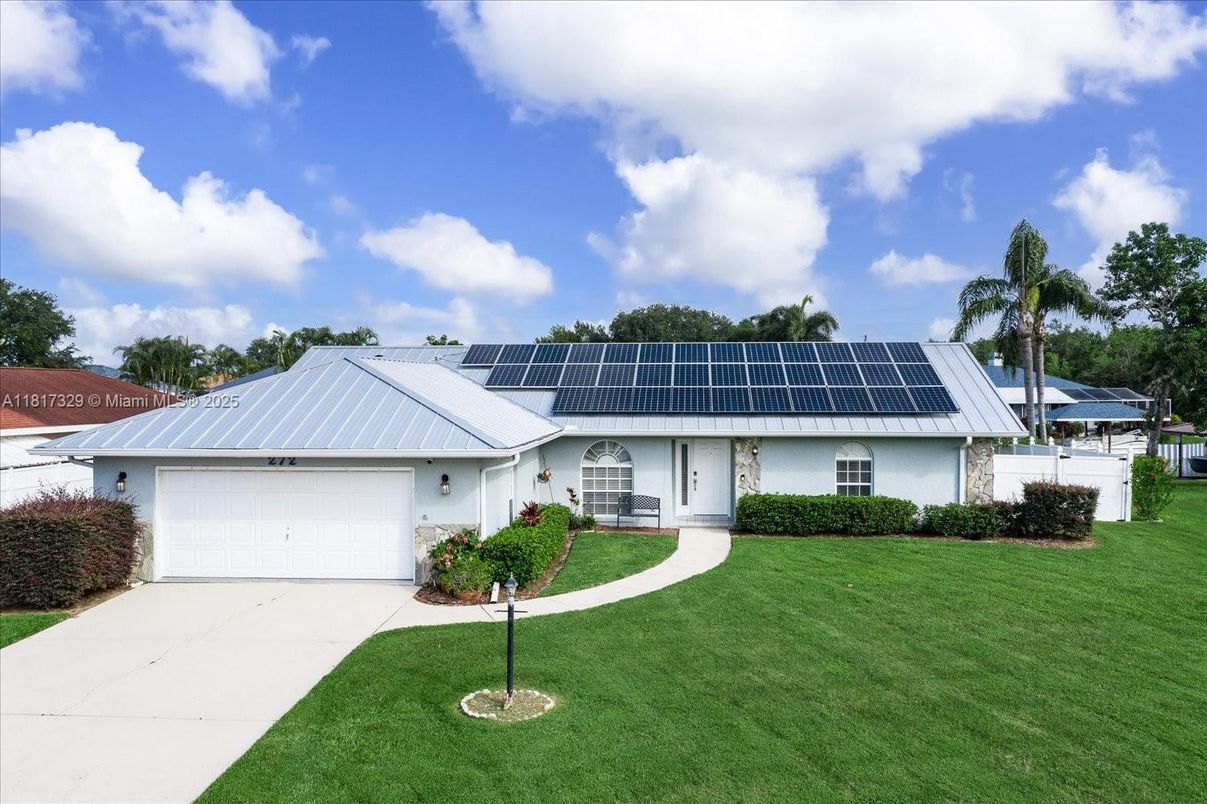 Attached, Exterior, Facade, Solar Panels, Ranch