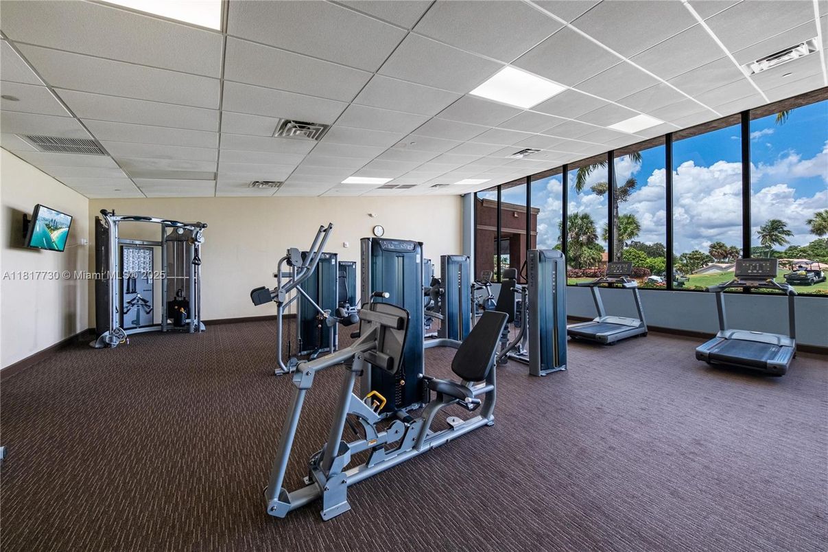 Fitness Equipment, Gym, Interior, Recessed Lighting