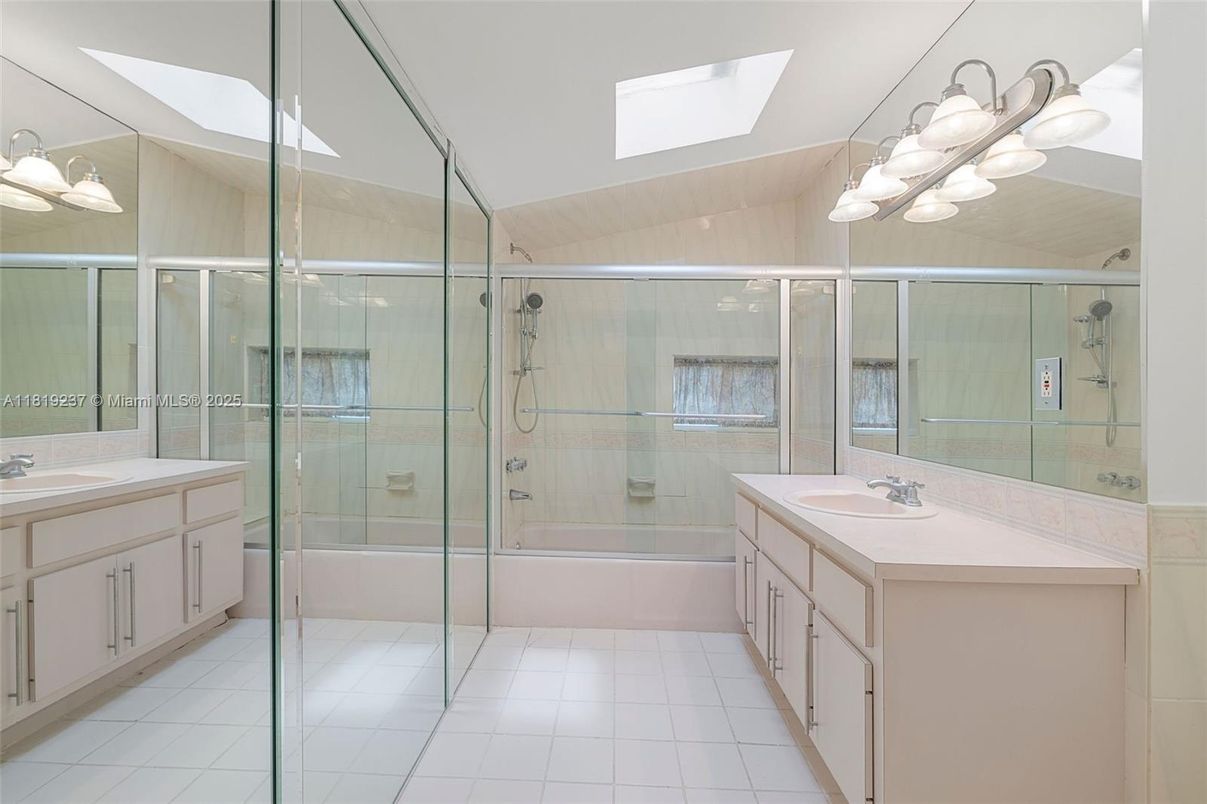 Bathroom, Dual Sink Vanities, Glass Shower, Interior
