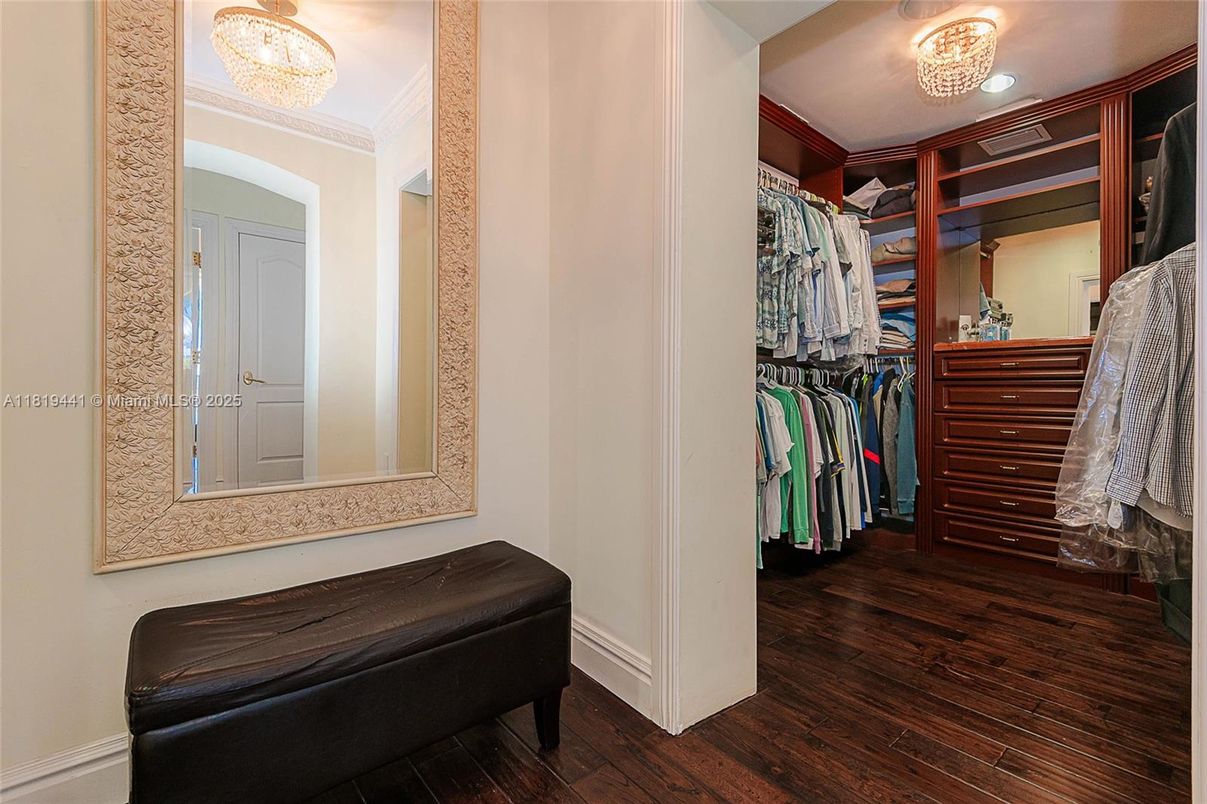 Chandelier, Interior, Walk-in Closets, Wood Texture Flooring