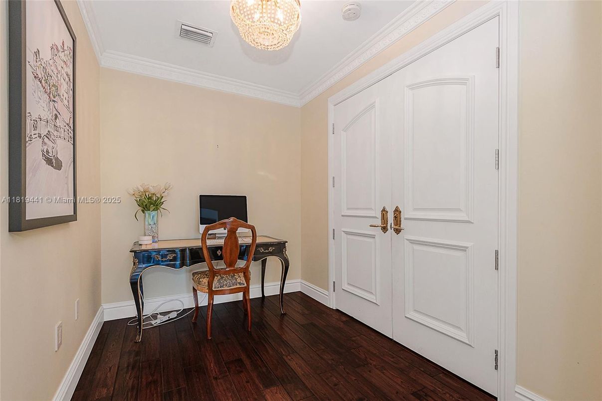 Chandelier, Home Office, Interior, Wood Texture Flooring