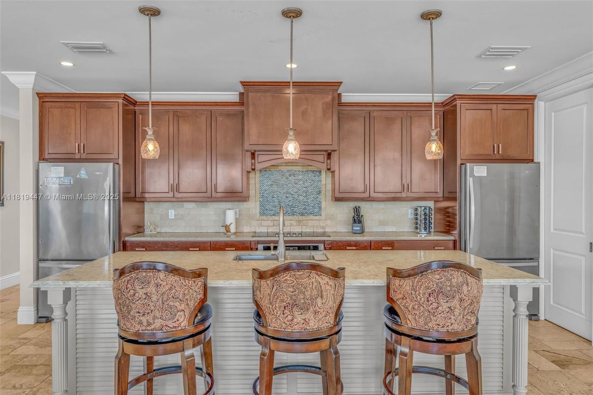 Interior, Kitchen, Pendant Lights, Recessed Lighting, Stainless Steel Appliances