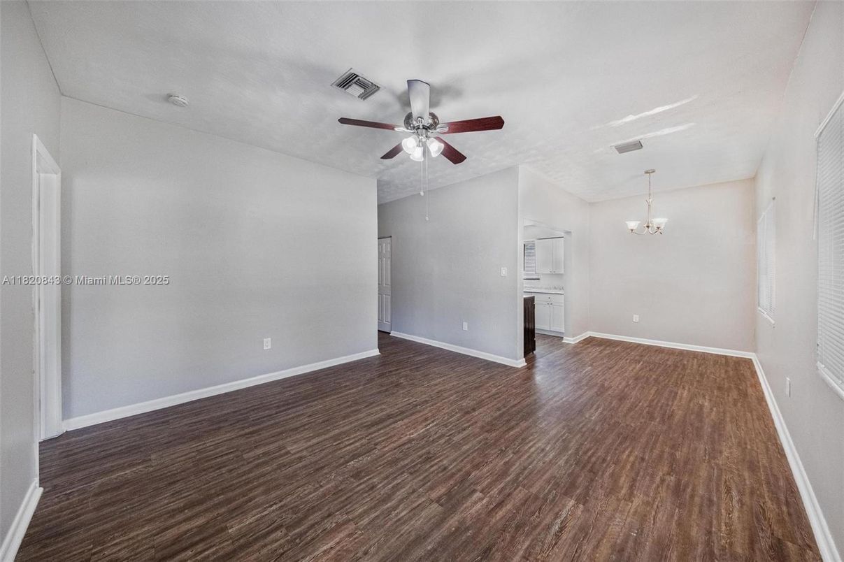 Chandelier, Empty room, Interior, Wood Texture Flooring