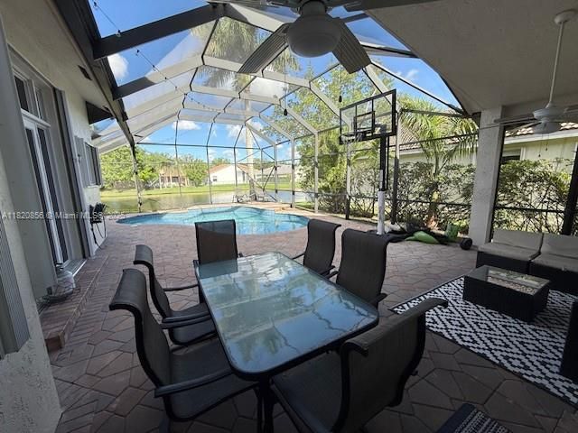 Dining room, Glass Ceilings, Interior, Pool, Sun Room