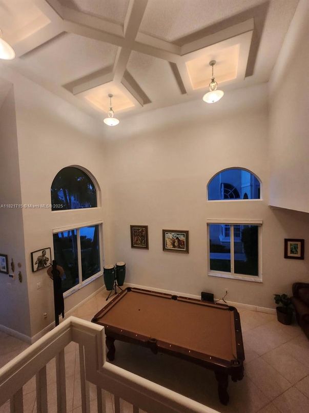Billiard Table, Game Room, Interior, Pendant Lights