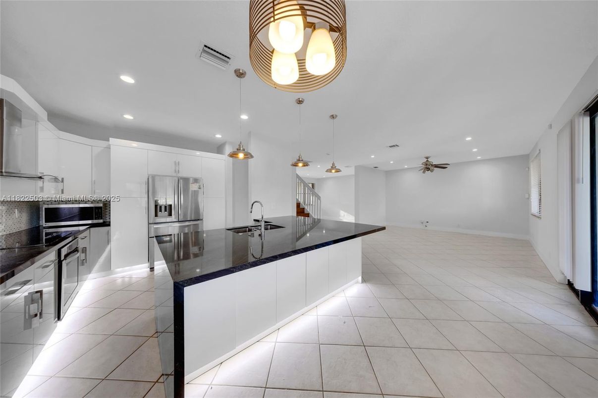 Interior, Kitchen, Pendant Lights, Recessed Lighting, Stainless Steel Appliances