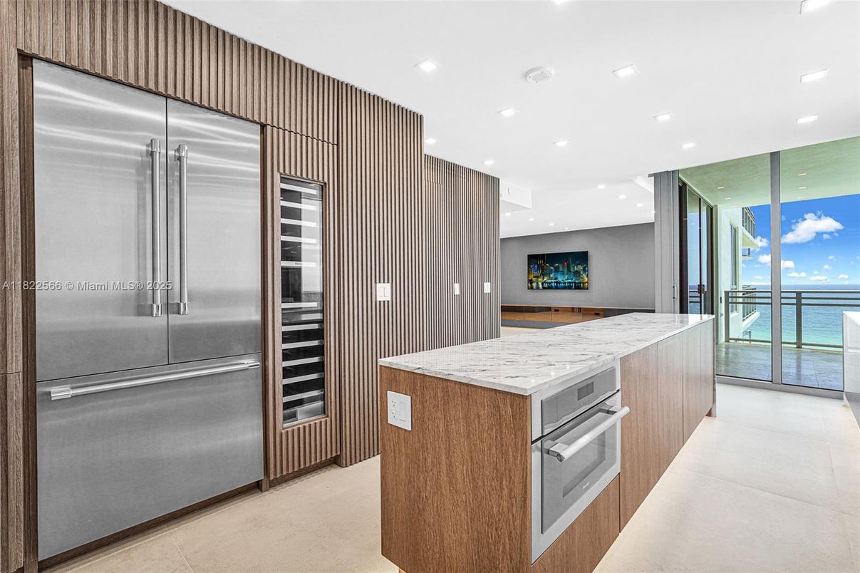 Interior, Kitchen, Recessed Lighting, Stainless Steel Appliances, Water