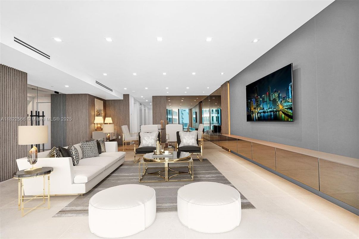 Interior, Living room, Recessed Lighting