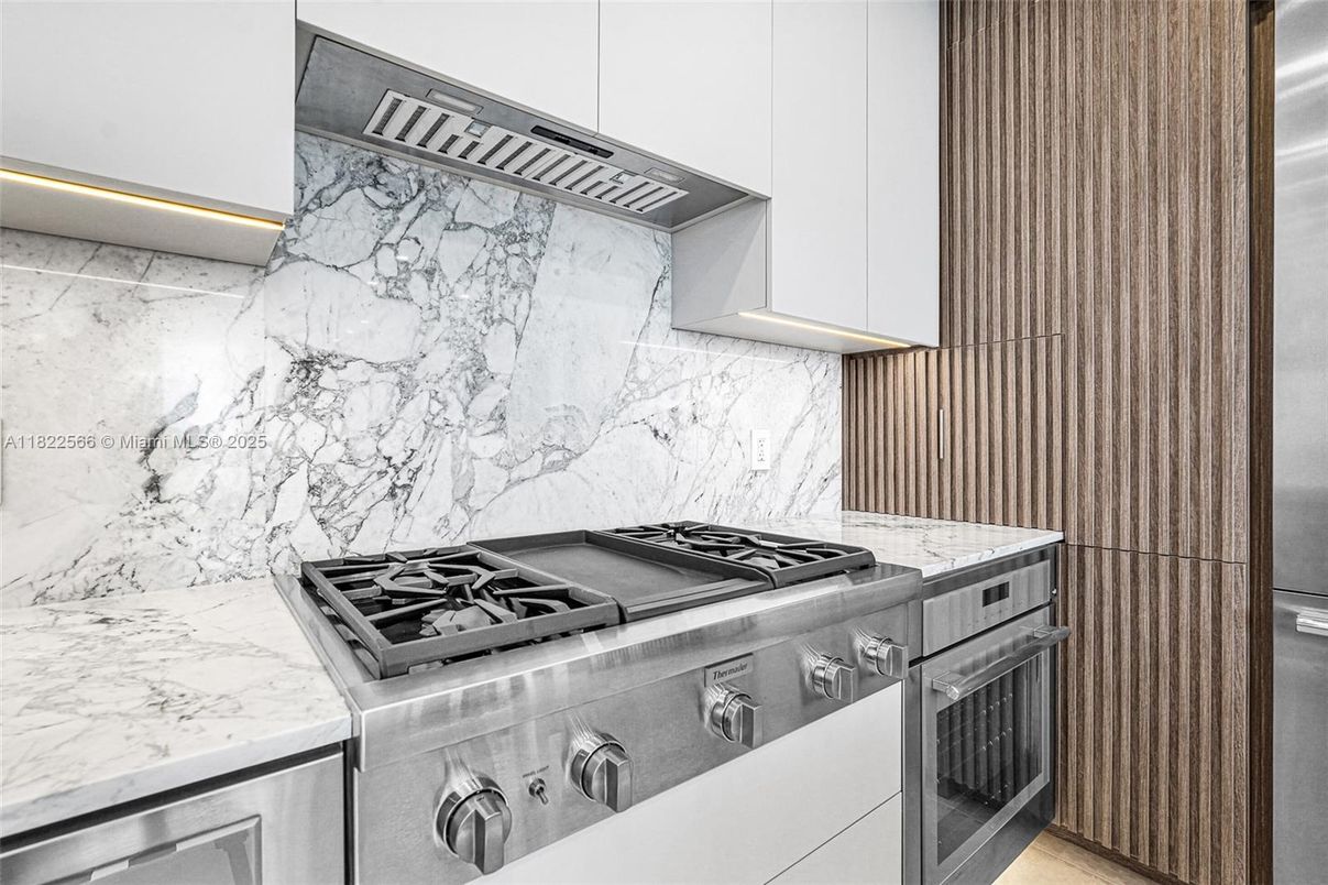 Interior, Kitchen, Marble Walls, Stainless Steel Appliances, Washer