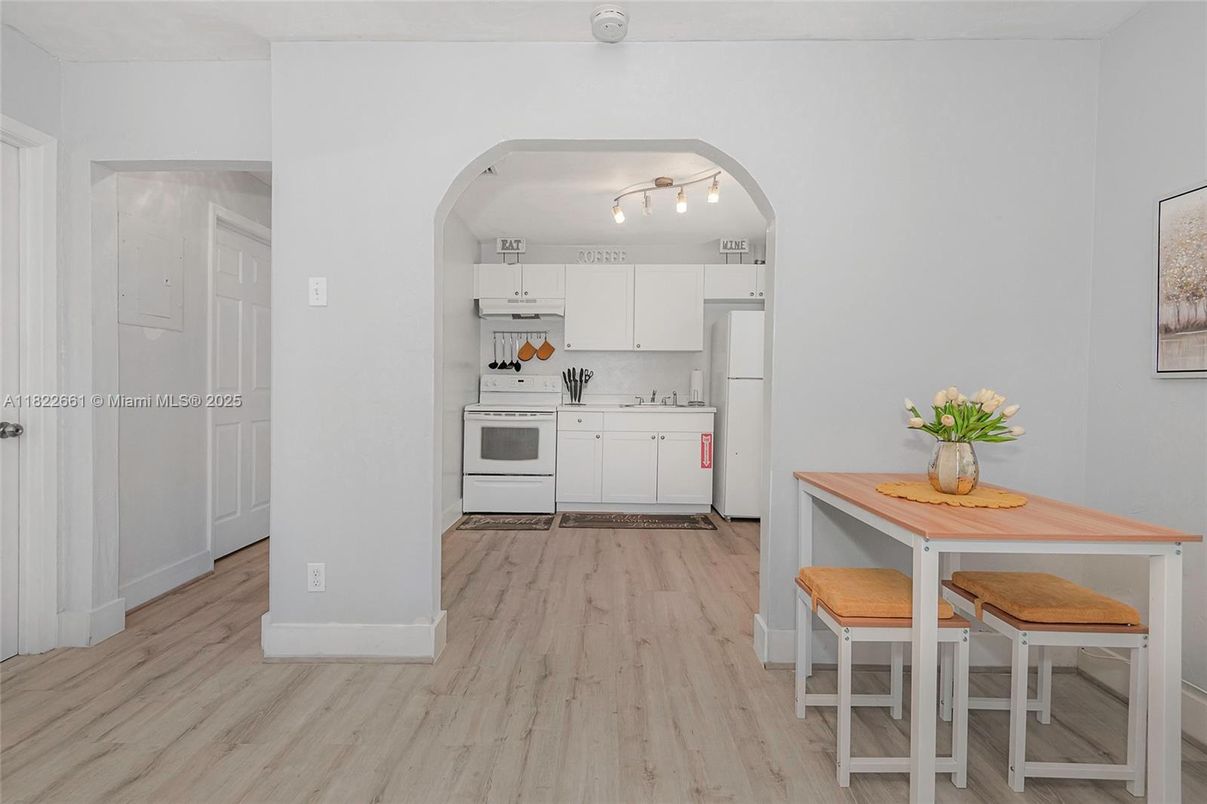 Interior, Kitchen, Stainless Steel Appliances, Wood Texture Flooring