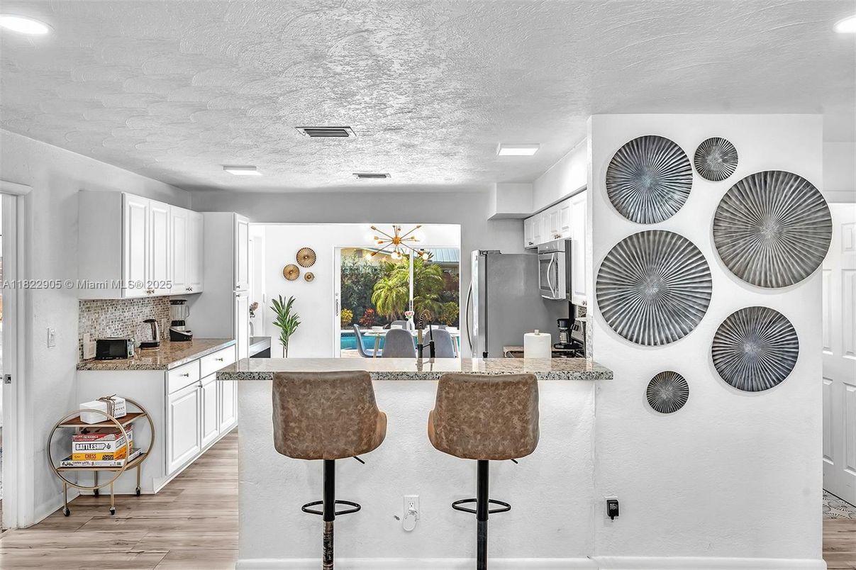 Interior, Kitchen, Recessed Lighting, Wood Texture Flooring