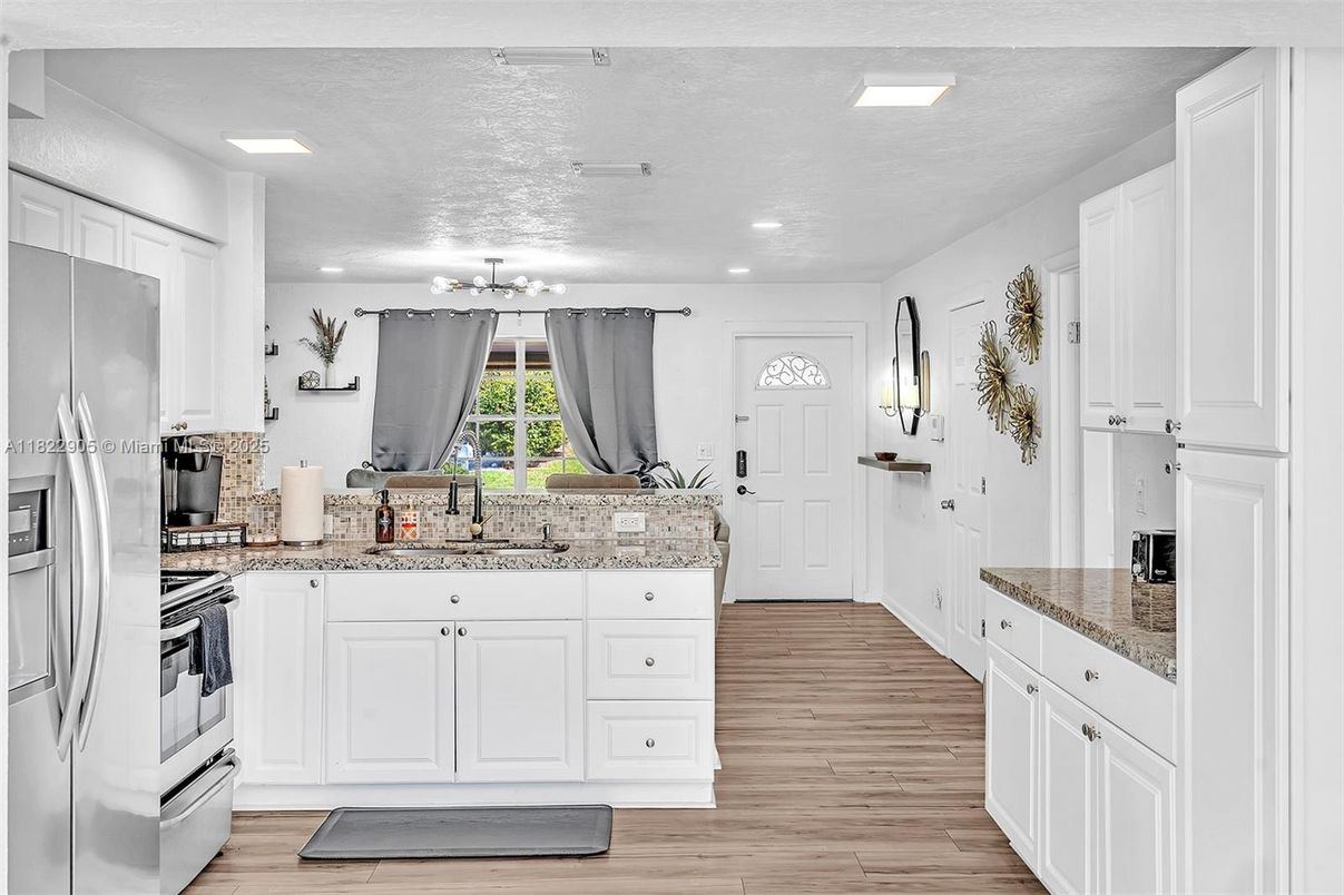 Interior, Kitchen, Recessed Lighting, Wood Texture Flooring