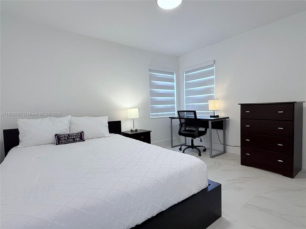 Bedroom, Home Office, Interior, Marble, Recessed Lighting