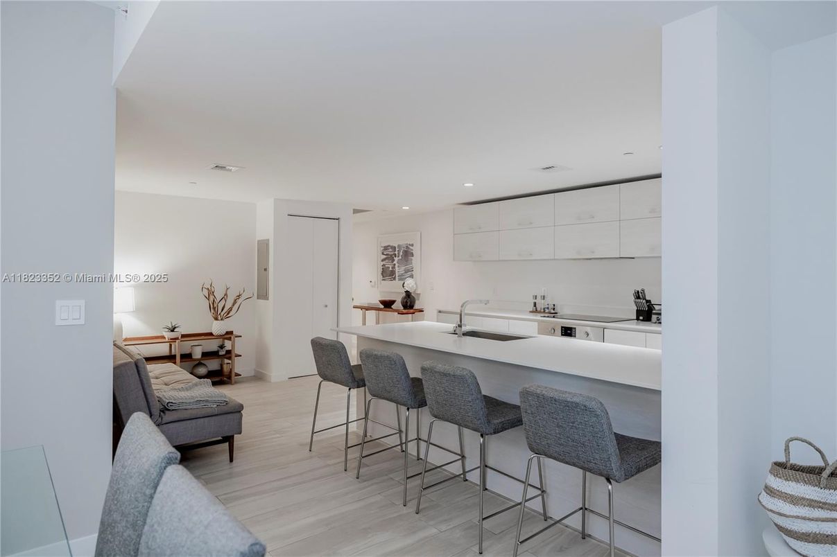 Interior, Kitchen, Recessed Lighting, Wood Texture Flooring