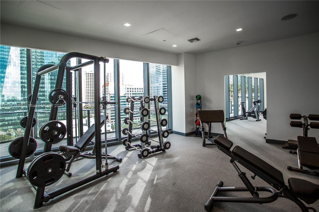 Fitness Equipment, Gym, Interior, Recessed Lighting