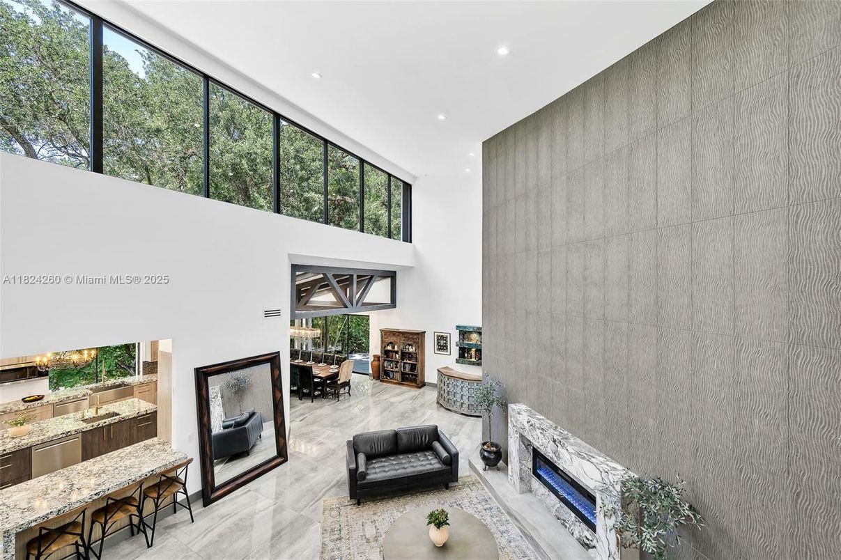 Fireplace, Interior, Living room, Recessed Lighting