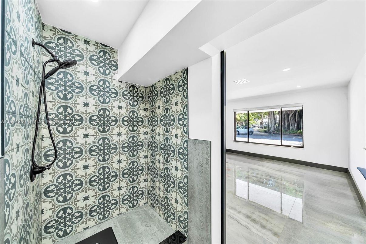 Bathroom, Empty room, Glass Shower, Interior, Recessed Lighting