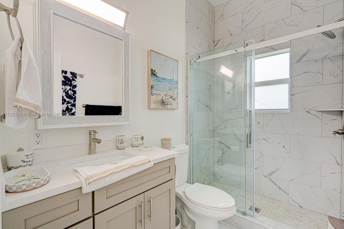 Bathroom, Glass Shower, Interior, Marble Walls