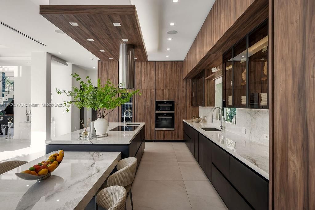 Interior, Kitchen, Recessed Lighting, Stainless Steel Appliances, Wooden Ceilings