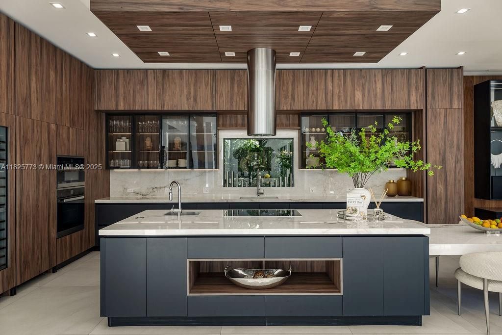 Interior, Kitchen, Recessed Lighting, Stainless Steel Appliances, Wooden Ceilings