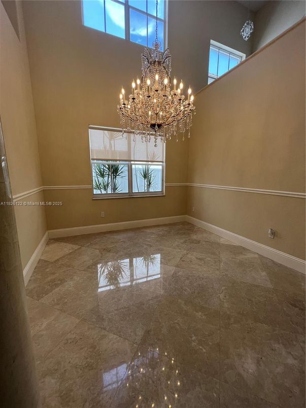 Chandelier, Empty room, Interior