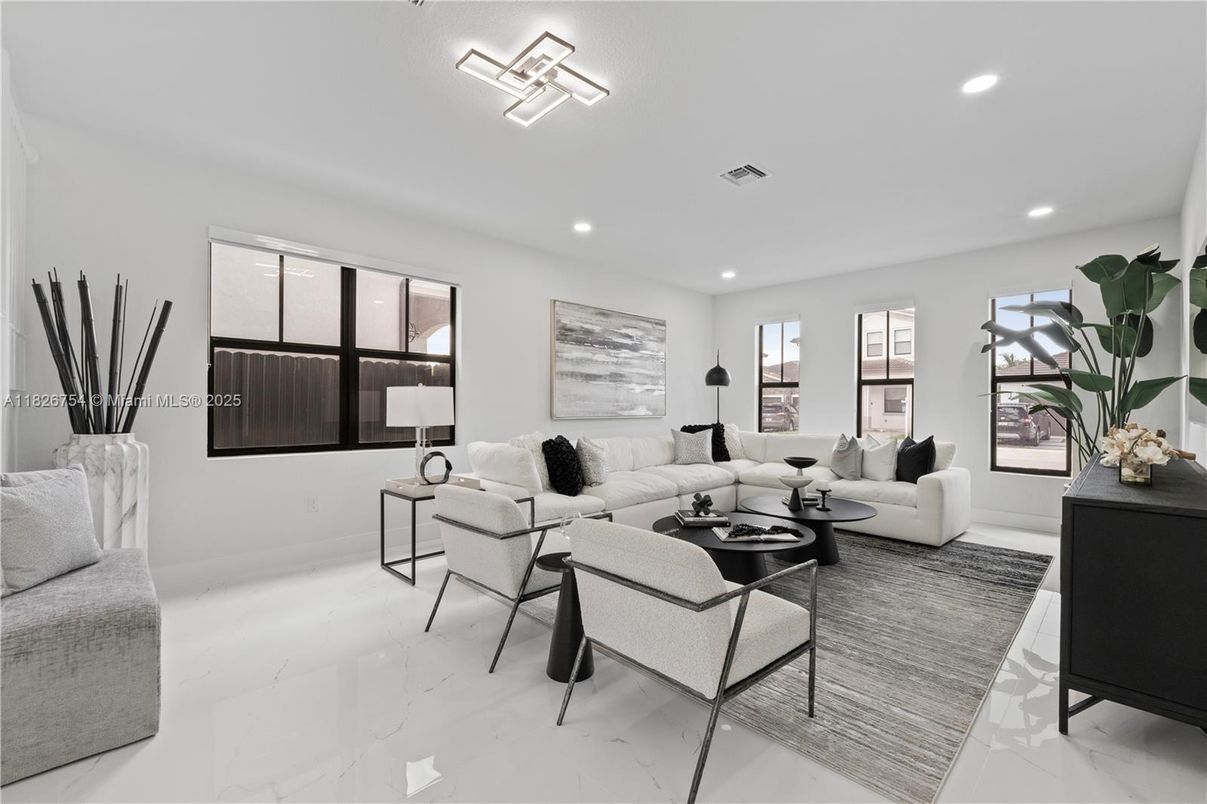 Interior, Living room, Marble, Recessed Lighting