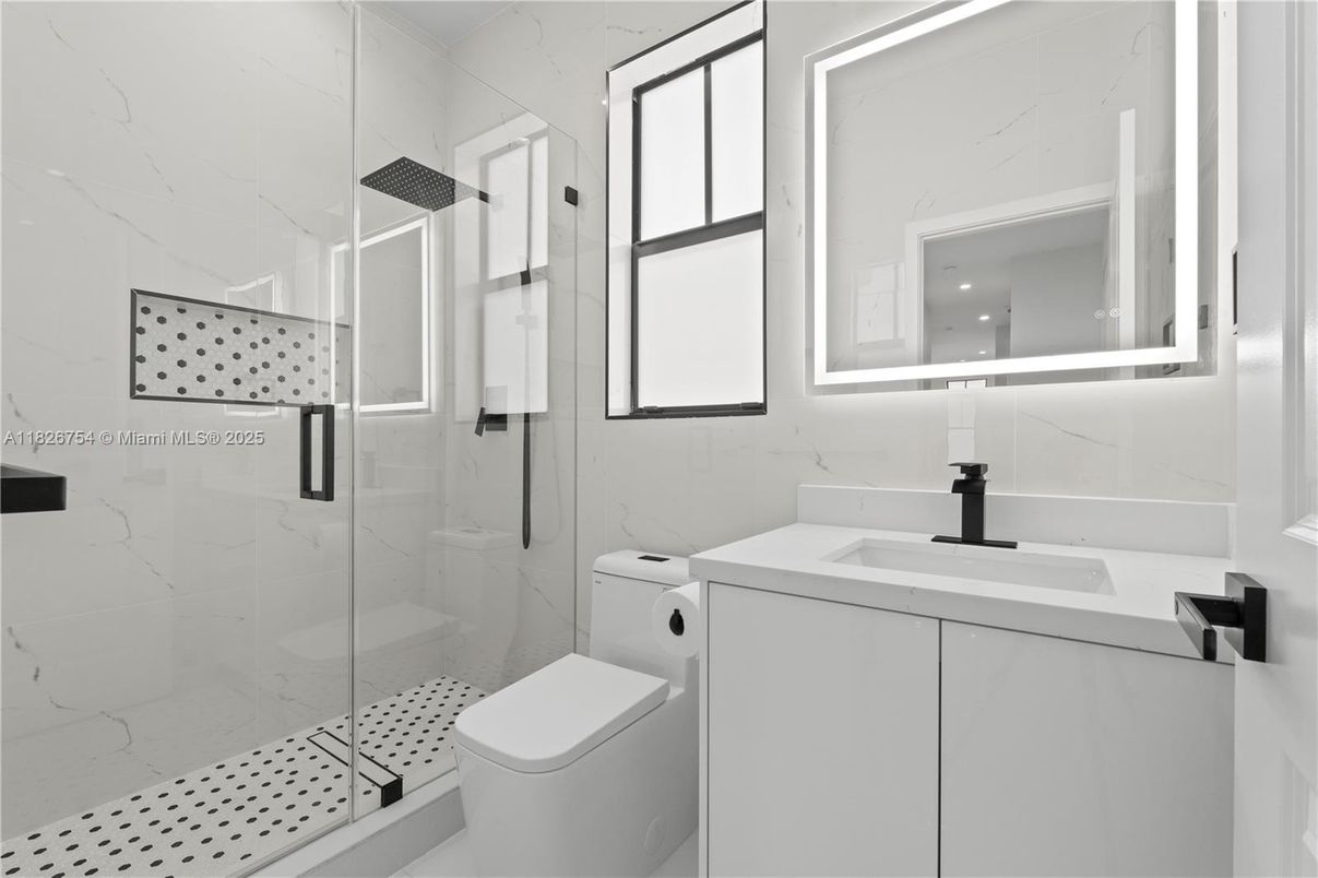 Bathroom, Glass Shower, Interior, Marble Walls