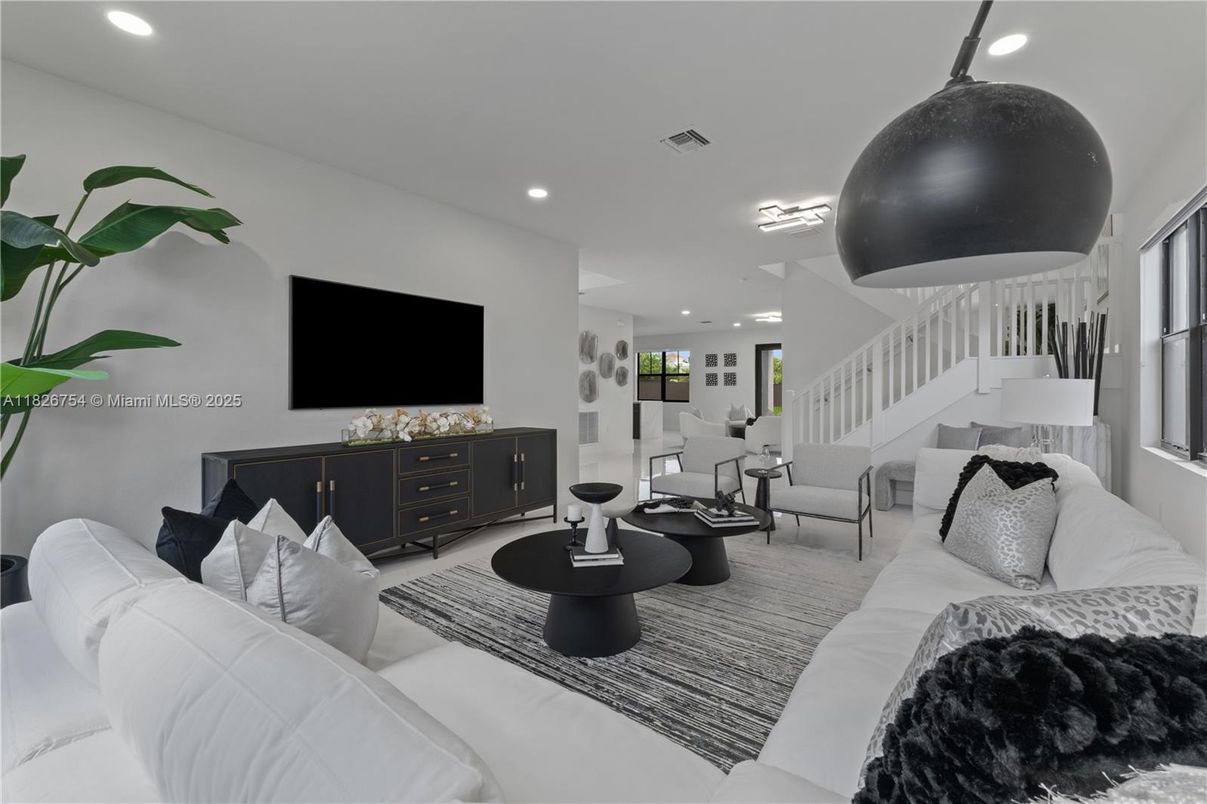 Interior, Living room, Recessed Lighting