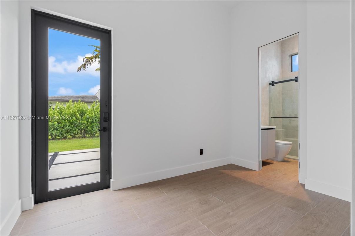 Bathroom, Glass Shower, Interior, Wood Texture Flooring