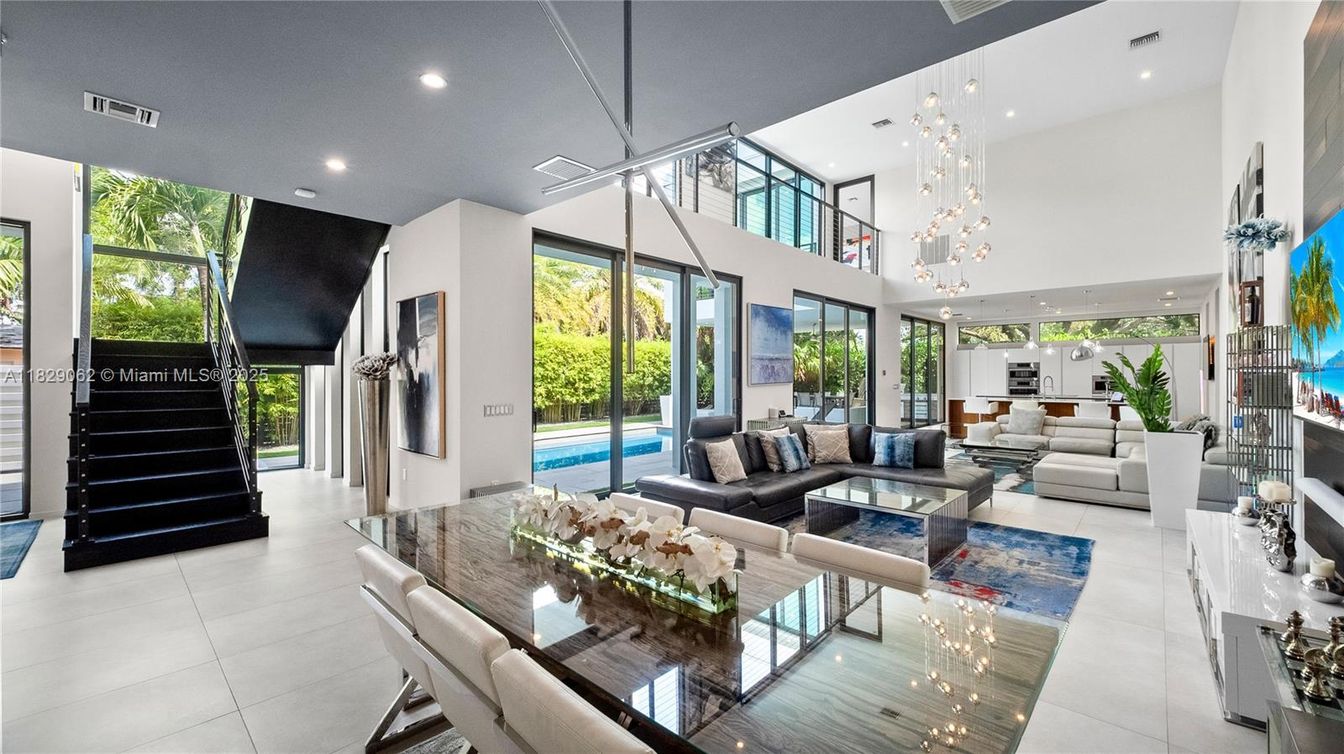 Dining room, Interior, Living room, Pendant Lights, Recessed Lighting