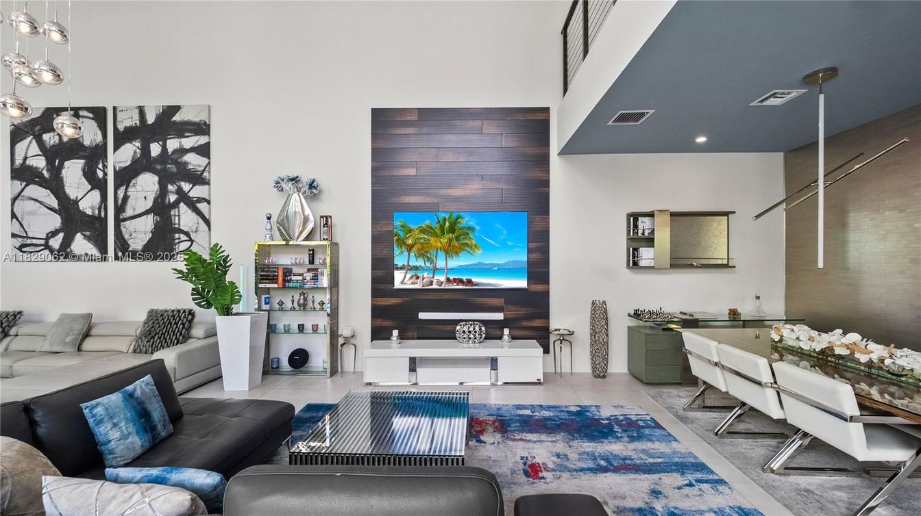 Interior, Living room, Pendant Lights, Recessed Lighting, Wooden Walls