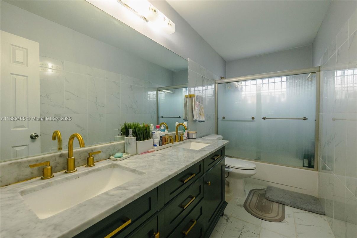 Bathroom, Dual Sink Vanities, Glass Shower, Interior, Marble, Marble Walls
