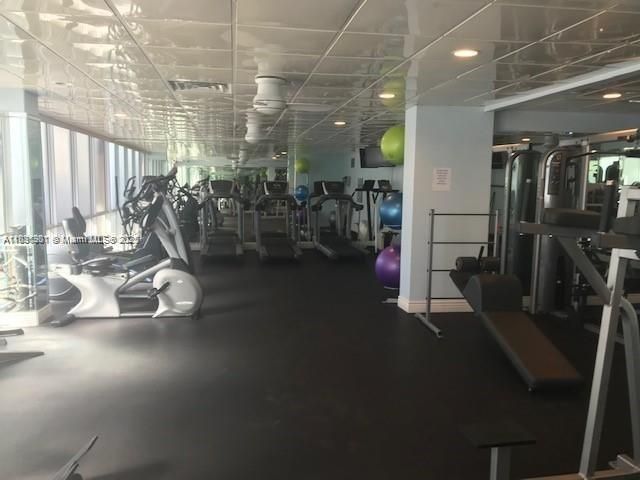 Fitness Equipment, Gym, Interior, Recessed Lighting